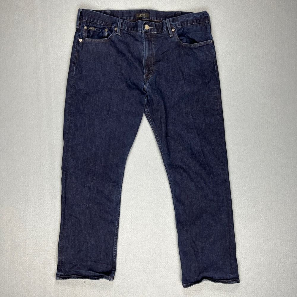 Polo Ralph Lauren Jeans Mens 38x30 Prosect Straight Stretch Dark Wash Blue Denim